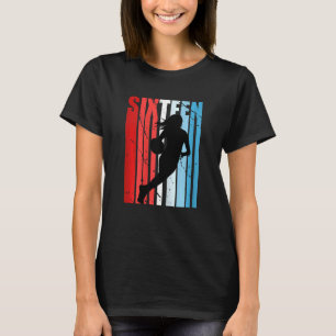 Womens Retro Girl 16:e Basketball Birthday Player T Shirt