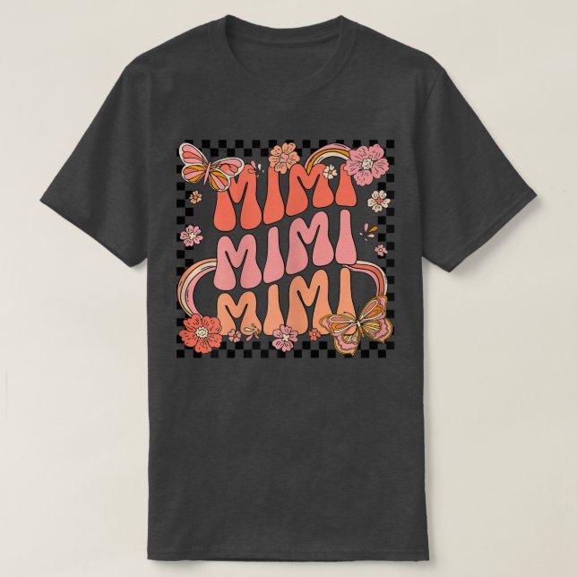 Womens Retro Groovy Mimi Best Mimi All Hej Fall T Shirt (Design framsida)