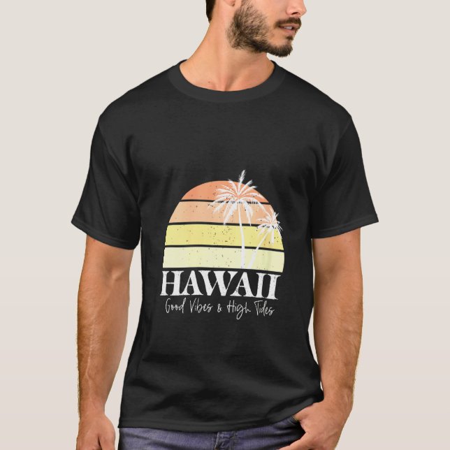 Womens Retro Hawaii Hawaii (Tropical Summer Beach) T Shirt (Framsida)