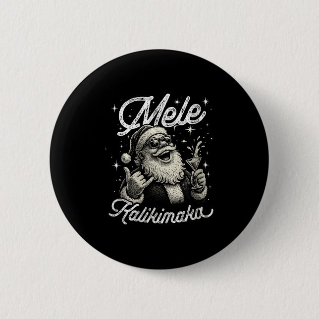 Womens Retro Mele Kalikimaka Hawaiian Christmas Ta Knapp (Framsida)
