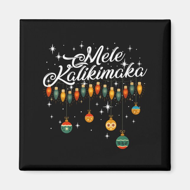 Womens Retro Mele Kalikimaka Hawaiian Family Chris Magnet (Framsidan)
