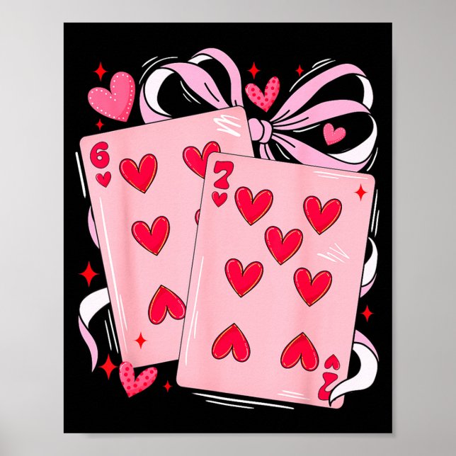 Womens Retro Six Seven 67 Meme Valentines Day Play Poster (Framsidan)