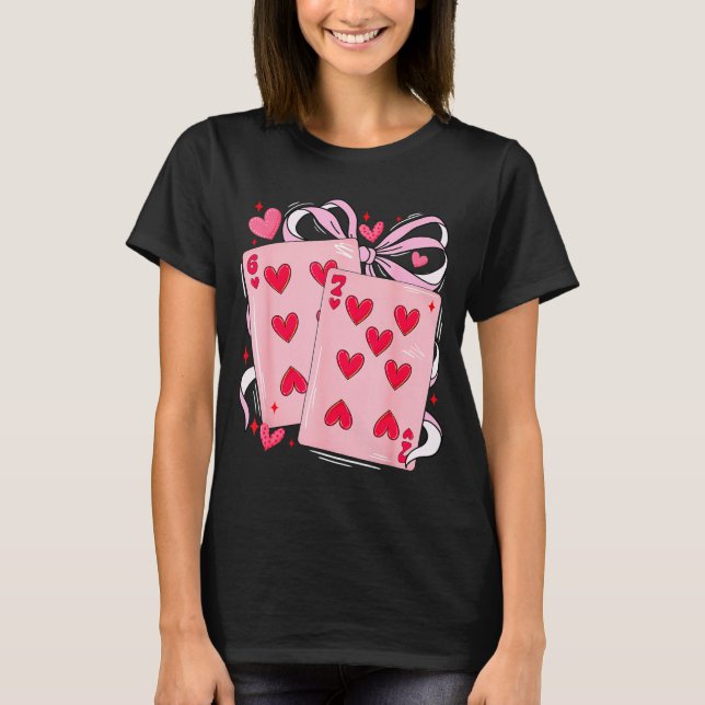 Womens Retro Six Seven 67 Meme Valentines Day Play T Shirt (Framsida)