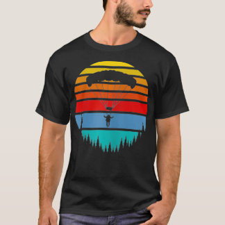 Womens Retro Sunset Skydiving Gift Fallskärm Skydi T Shirt