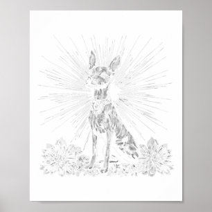 Womens Retro Tattoo Stil Xoloitzcuintli Hund älska Poster