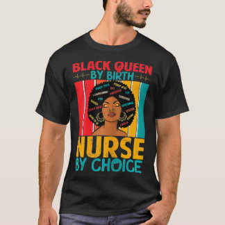 Womens Retro Vintage Black Queen by Birth Melanin T Shirt