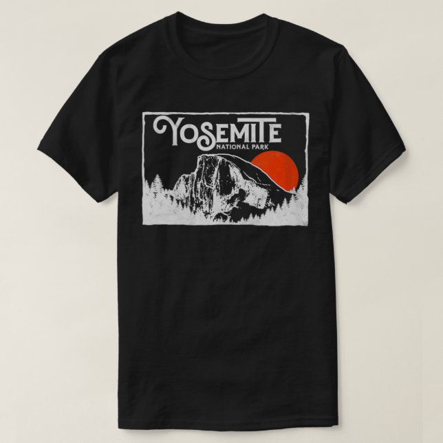 Womens Retro Yosemite Nationnationalpark, halvdags T Shirt (Design framsida)