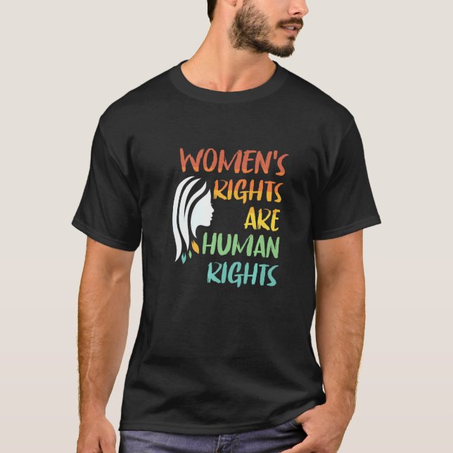 Women's rights are human rights   t shirt (Framsida)