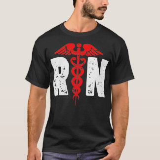 Womens RN med sjuksköterska logotyp RN Registrerad T Shirt