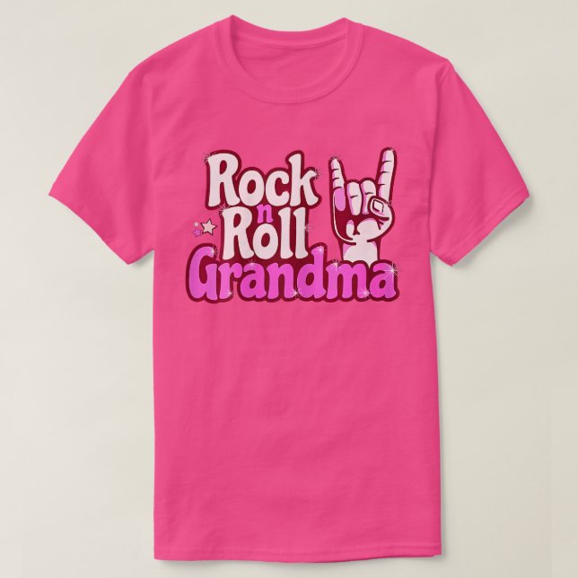 Womens Rock N Roll Grandma Kärlek Pop Underbart Ma T Shirt (Design framsida)
