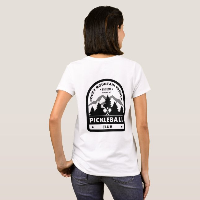 Womens Rocky Mountain Trench Pickleball Klubb T Shirt (Hel baksida)
