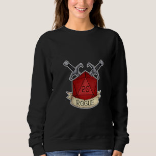 Womens Rogue Funny Nerdy Gamer D20 Tabletop Rpg T Shirt