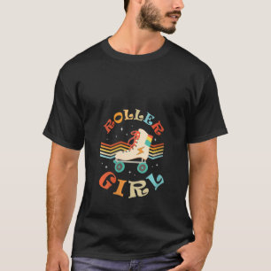 Womens Roller Girl Retro Vintage Stil Roller Skat T Shirt