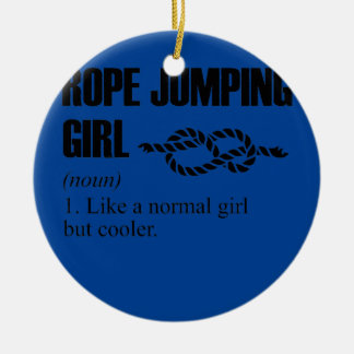 Womens Rope Jumping Girl Definition Rope Jumping Julgransprydnad Keramik
