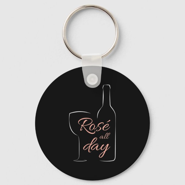 Womens Rose All Day Elegant Connoisseur Wine Lover Nyckelring (Framsida)