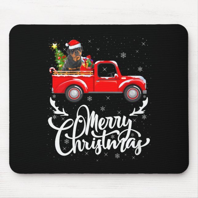 Womens Rottweiler Dog On Christmas Tree Red Truck  Musmatta (Framsidan)