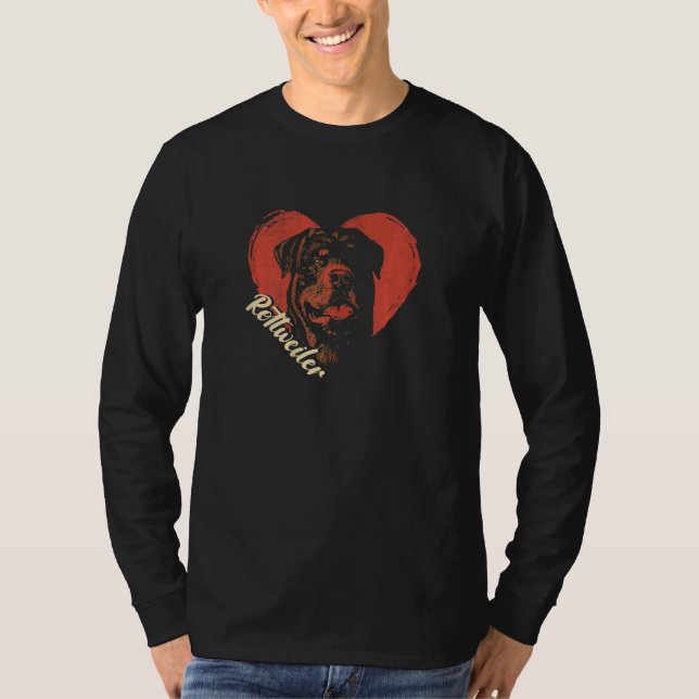Womens Rottweiler Heart  Dog Owner  Rottie   T Shirt (Framsida)