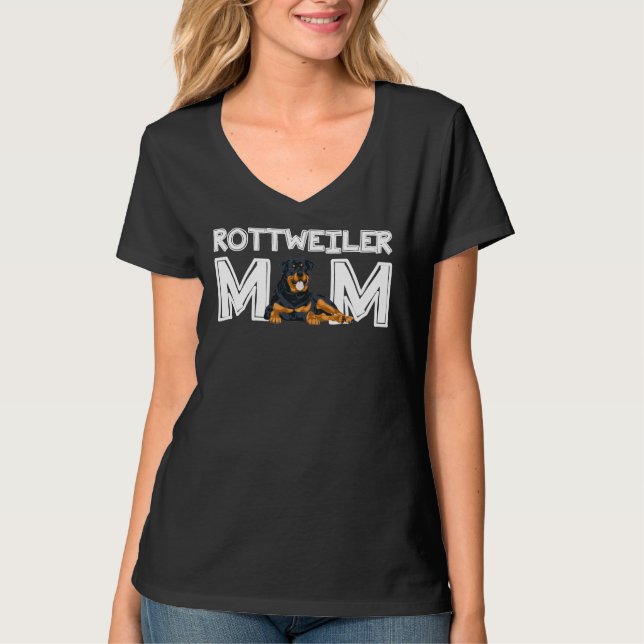 Womens Rottweiler Mamma Mor S Day Rottweiler T Shirt (Framsida)