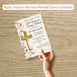 Womens Rustic Autumn Retreat Church Invitation Inbjudningar