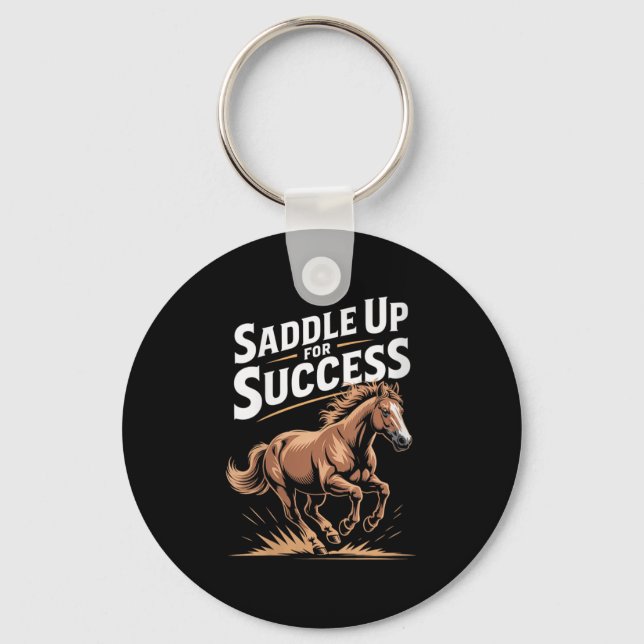 Womens Saddle Up For Success Motivational Horse Ri Nyckelring (Framsida)