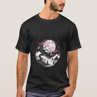 Womens Sakura japanese cherry blossom nd moon japa T Shirt