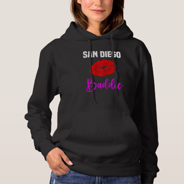Womens San Diego Läppar City San Diego Baddie T Shirt (Framsida)