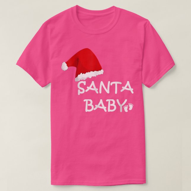 Womens Santa BabyPregnancy Announcement Christmas  T Shirt (Design framsida)