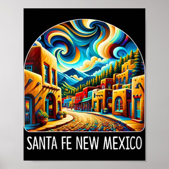 Womens Santa Fe New Mexico - Expressionism Art - V Poster (Framsidan)