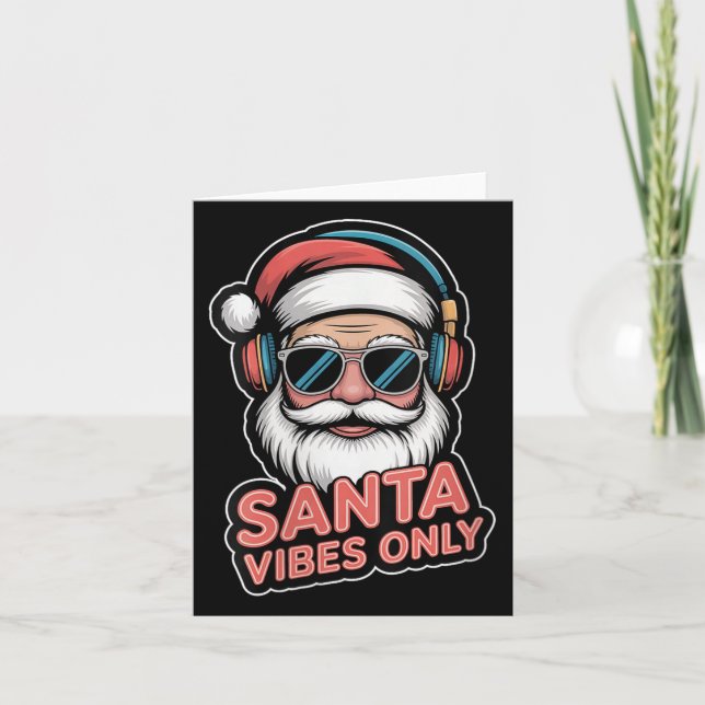 Womens Santa Vibes Only Funny P Culture Christmas  Kort (Framsida)