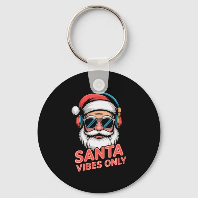Womens Santa Vibes Only Funny P Culture Christmas  Nyckelring (Framsida)
