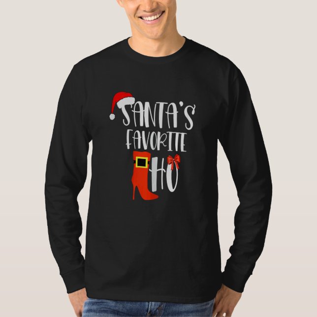Womens Santa's Favorite Ho  Inappropriate Christma T Shirt (Framsida)
