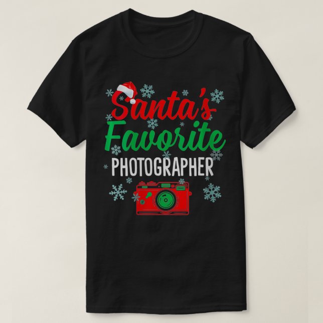 Womens Santas Favorite Photographer Funny Christma T Shirt (Design framsida)