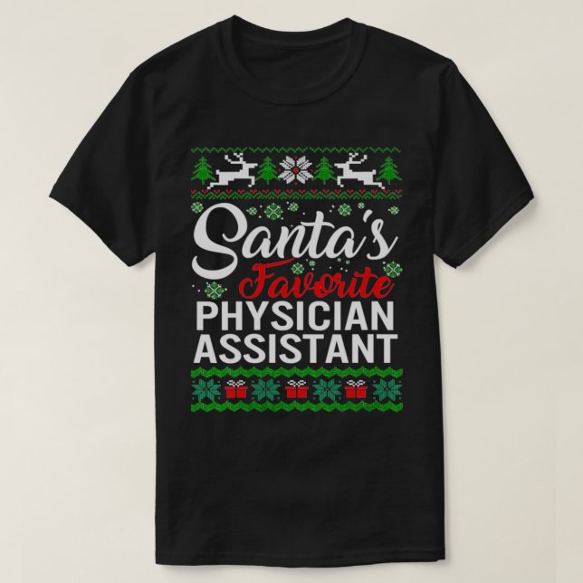 Womens Santas Favorite Physician Assistant Christm T Shirt (Design framsida)