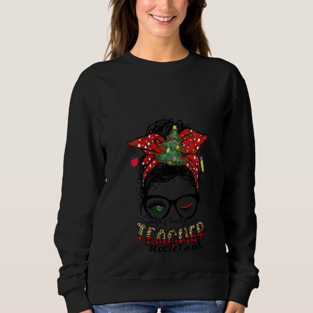 Womens Santa's Favorite Teacher Assistant Christma T Shirt (Framsida)