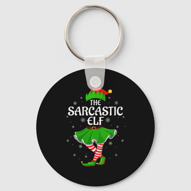 Womens Sarcastic Elf Christmas Family Girls Women  Nyckelring (Framsida)