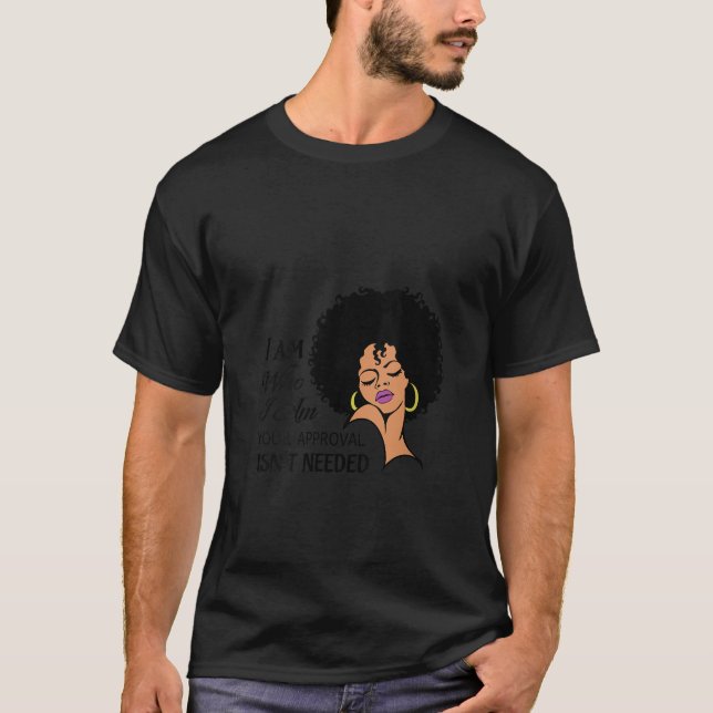 Womens Sassy African American Woman Curly Afro Bla T Shirt (Framsida)