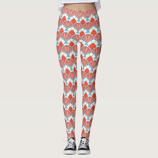 Women's Scallop Print Leggings (Framsida)