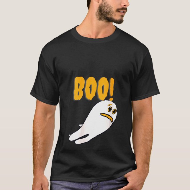 Womens Scardy Ghost Boo Halloween Roligt Easy Cost T Shirt (Framsida)