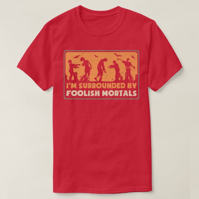 Womens Scary Halloween design broom foolis morals T Shirt (Design framsida)