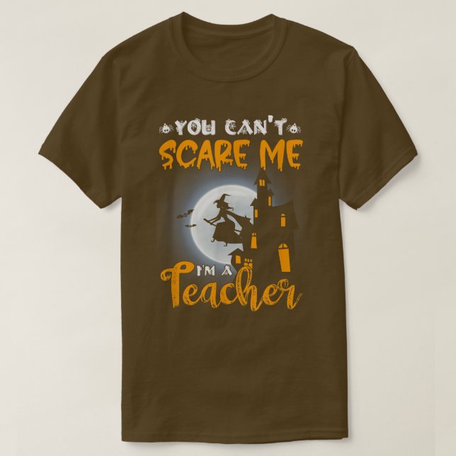 Womens Scary Halloween design broom moon witch tea T Shirt (Design framsida)