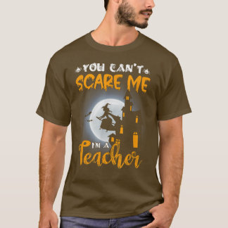 Womens Scary Halloween design broom moon witch tea T Shirt