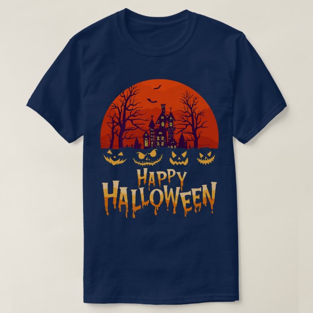 Womens Scary Halloween designbroom engraverade dac T Shirt (Design framsida)