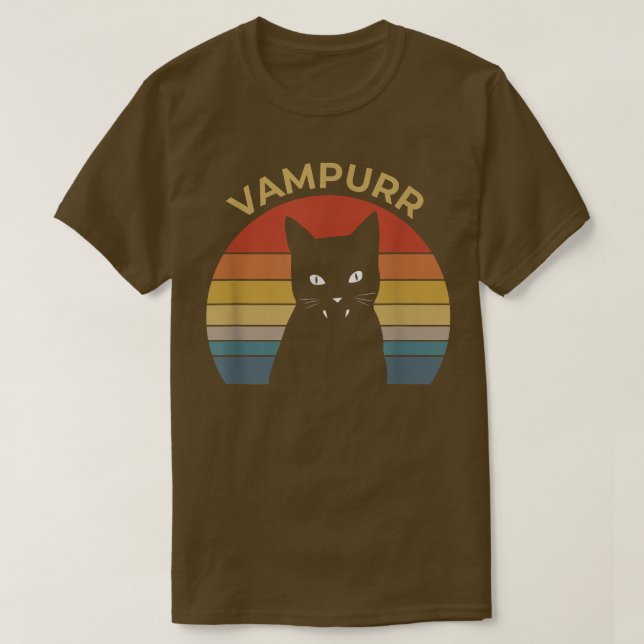 Womens Scary Halloween designbroom vampyr cat va T Shirt (Design framsida)