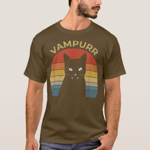 Womens Scary Halloween designbroom vampyr cat va T Shirt