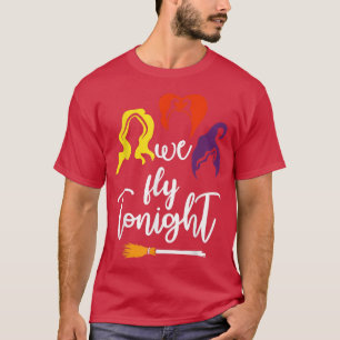 Womens Scary Halloween vi flyger i kväll T-Shirt