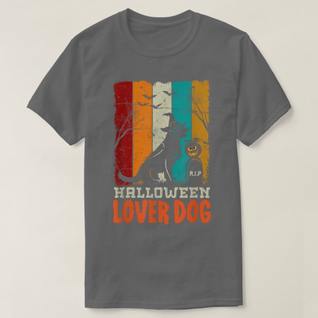 Womens Scary Scoky Halloween-design älskare hund T T Shirt (Design framsida)