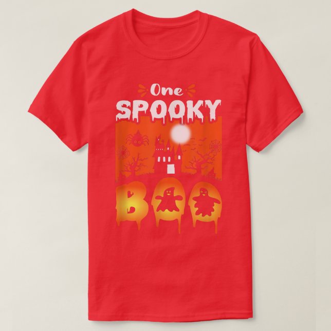 Womens Scary Scoky Halloween-design hemsökt slott T Shirt (Design framsida)