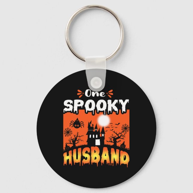 Womens Scary Spooky Halloween Design-design, hemli Nyckelring (Framsida)