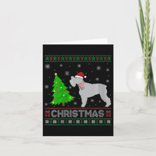Womens Schnauzer Hund Julafton Träd Lighting Ugly Kort