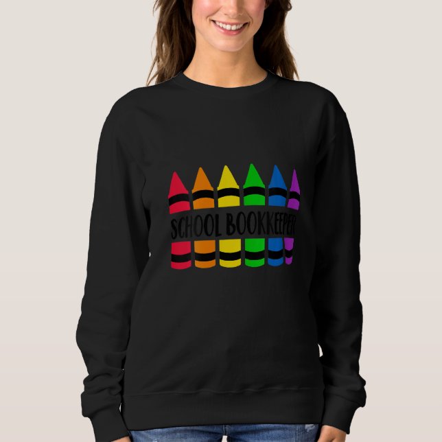 Womens School Bookkeeper Teacher Crayon Cray Teach T Shirt (Framsida)